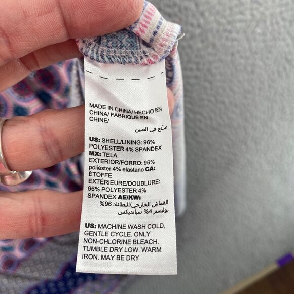 Chicos Dress Womens 4 US 20 Plus Pink Multi Medallion Print Shirt Knee Stretch - Picture 7 of 10